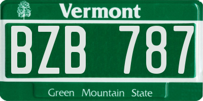 VT license plate BZB787
