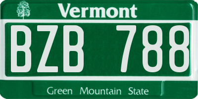 VT license plate BZB788