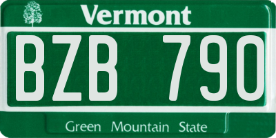 VT license plate BZB790