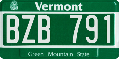 VT license plate BZB791