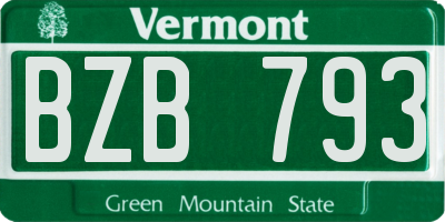 VT license plate BZB793