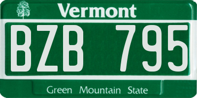 VT license plate BZB795