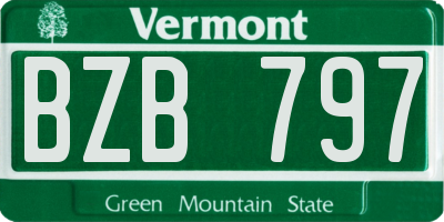 VT license plate BZB797