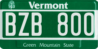 VT license plate BZB800