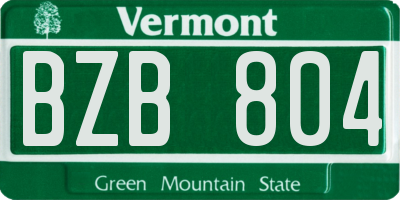VT license plate BZB804