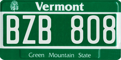 VT license plate BZB808