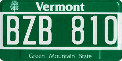 VT license plate BZB810