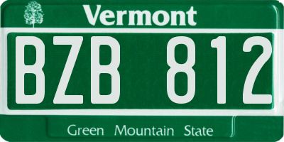 VT license plate BZB812