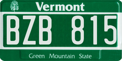 VT license plate BZB815