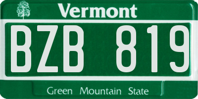 VT license plate BZB819