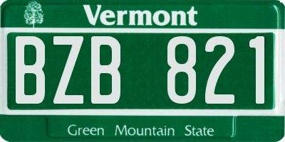 VT license plate BZB821