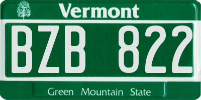 VT license plate BZB822