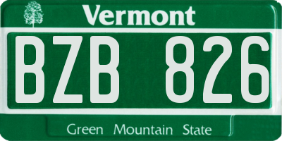 VT license plate BZB826