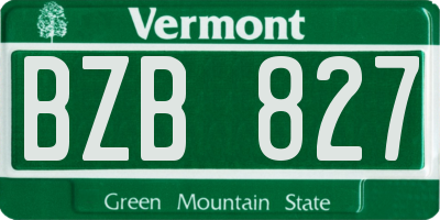 VT license plate BZB827