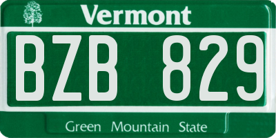 VT license plate BZB829