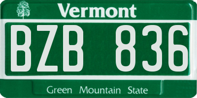VT license plate BZB836
