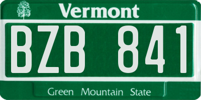 VT license plate BZB841