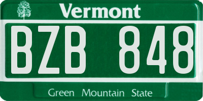 VT license plate BZB848