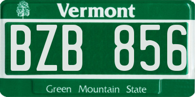 VT license plate BZB856