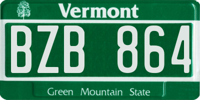 VT license plate BZB864
