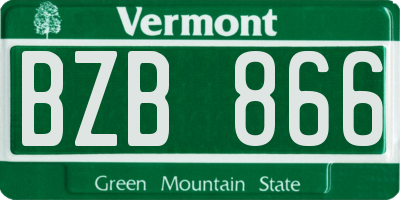 VT license plate BZB866