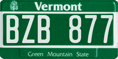 VT license plate BZB877