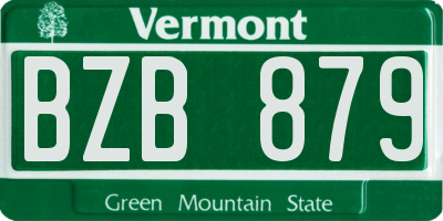 VT license plate BZB879