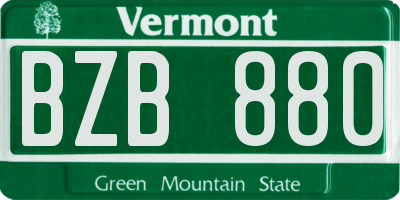 VT license plate BZB880