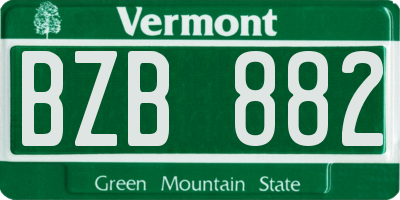 VT license plate BZB882
