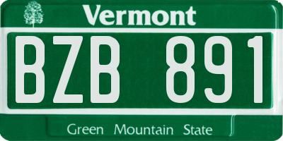 VT license plate BZB891