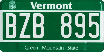 VT license plate BZB895
