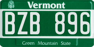 VT license plate BZB896