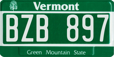VT license plate BZB897
