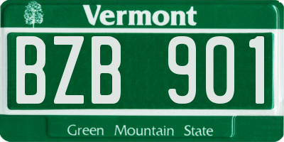 VT license plate BZB901