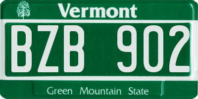 VT license plate BZB902