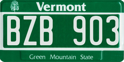 VT license plate BZB903