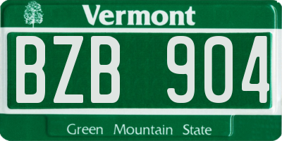 VT license plate BZB904