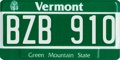 VT license plate BZB910