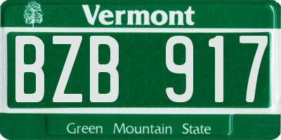VT license plate BZB917