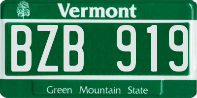 VT license plate BZB919
