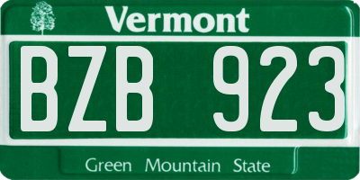 VT license plate BZB923