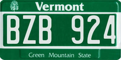 VT license plate BZB924
