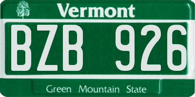 VT license plate BZB926