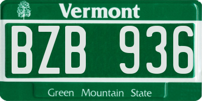 VT license plate BZB936