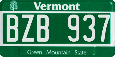 VT license plate BZB937