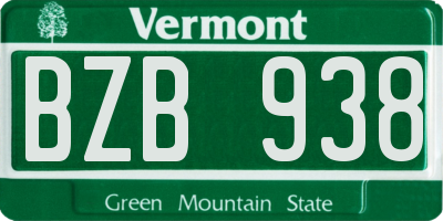 VT license plate BZB938
