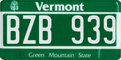 VT license plate BZB939