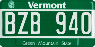 VT license plate BZB940