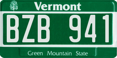 VT license plate BZB941
