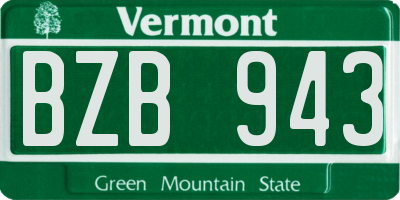 VT license plate BZB943